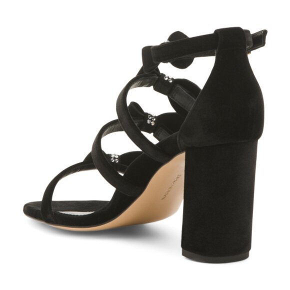 NEW MARION PARKE Made In Italy Suede Marguerite 85 Block Heel Sandals 1367mn - Picture 3 of 12